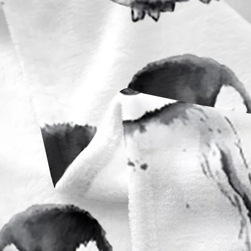 Vista 5 de Erosebridal Manta de pingüino de 40 x 50 pulgadas para niños y niñas, manta de franela gris blanca y negra con diseño de animales antárticos