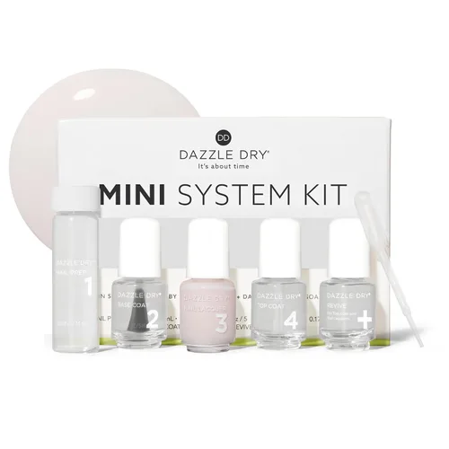 Vista 9 de Dazzle Dry Mini Kit Sistema de 4 Pasos - Carnival Coral, un coral brillante y contundente de cobertura completa. Crema de cobertura completa.