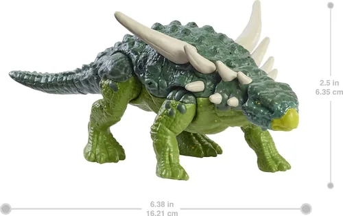 Vista 3 de Mattel Jurassic World - Figura de acción de dinosaurio de fuerza feroz, juguete de dinosaurio Sauropelta con articulaciones móviles, escultura