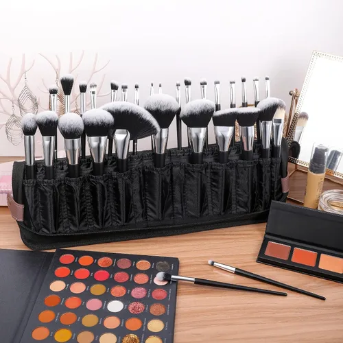 Vista 9 de DUcare Brochas de maquillaje profesionales 27 piezas + organizador de brochas de maquillaje DUcare