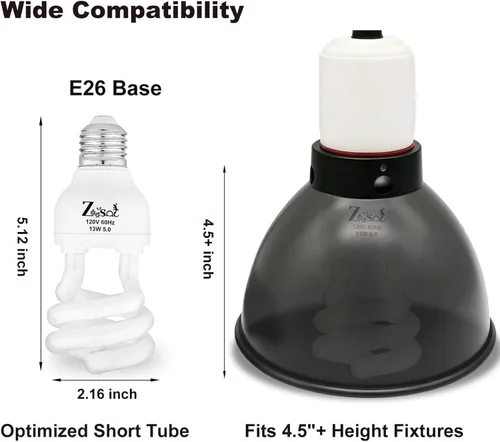 Vista 6 de Bombilla UVB para reptiles de vidrio de alta transmisión UV 13W
