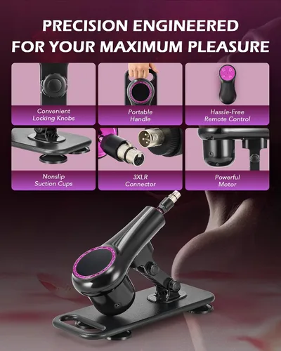 Vista 4 de SENSUA Máquina sexual automática, máquina de consolador de empuje con 6 accesorios y control remoto para mujeres, hombres, parejas, juguetes