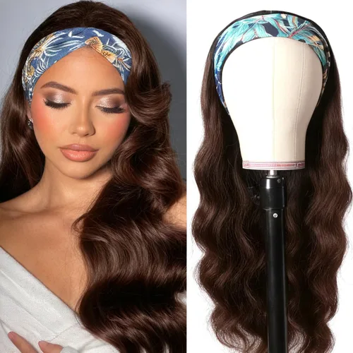 Vista 35 de Peluca de diadema de cabello humano 99J 10 pulgadas, 180% de densidad, burdeos, onda profunda, peluca de diadema 100% de cabello humano, ondulada