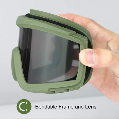 Vista 3 de xaegistac Gafas de Airsoft Tácticas de Seguridad, Gafas Anti Vaho para Caza y Ciclismo Verde Armada (ArmyGreen)