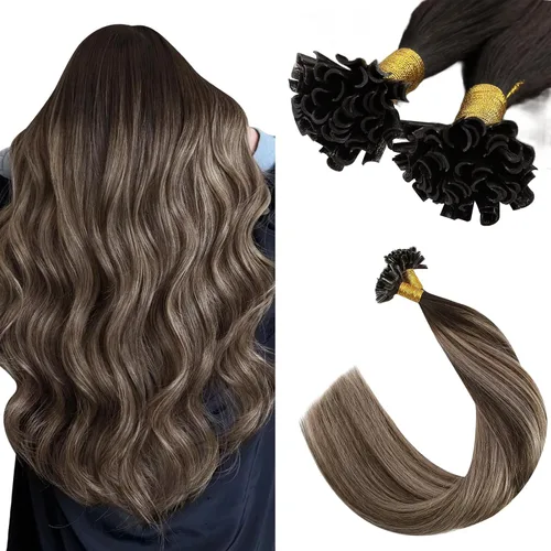 Vista 55 de Ugeat - Extensiones de cabello humano con microanillo, 14 pulgadas, extensiones de cabello Remy con microcuentas de 1 gm/hebra, 50 gms, extensiones