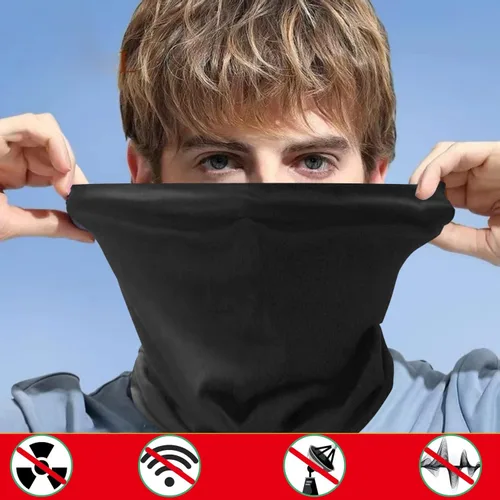Vista 4 de VAJOOCLL Faraday Gaiter Shields 5G, 4G, Cellular, WiFi, Bluetooth, Faraday Scarf Effective Shielding Fluctuation Efficiency 99.99% Scarf Protect