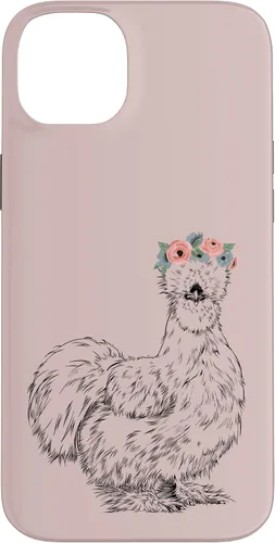 Vista 15 de Silkie Chicken with Floral Headband Farm Animal Funda para iPhone 17