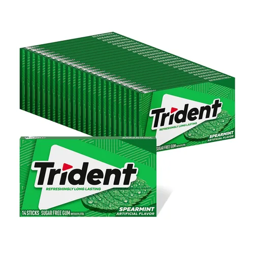 Vista 10 de Trident Goma de mascar sabor original sin azúcar, 14 unidades (paquete de 24) (336 unidades en total) Chicle con xilitol, perfecto para un aliento