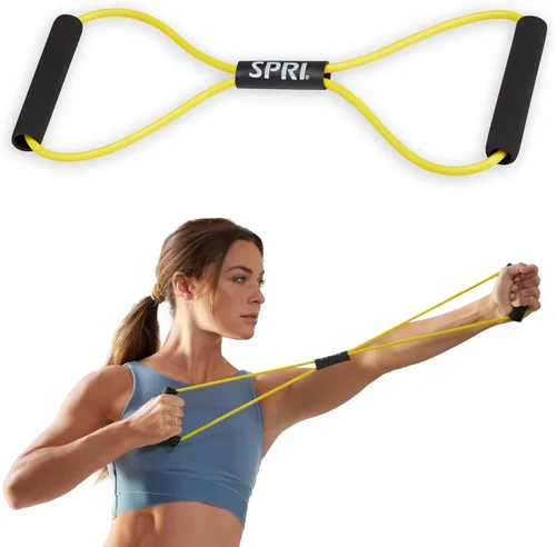 Vista 8 de SPRI Ultra Toner Figura 8 Banda de resistencia con asas acolchadas ideal para estiramiento, ejercicio, entrenamiento de fitness, yoga, pesas