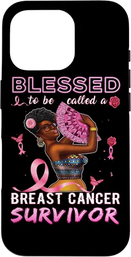 Vista 20 de iPhone 13 Pro Max Camisas afroamericanas contra el cáncer de mama para mujeres Blessed Survivor Case