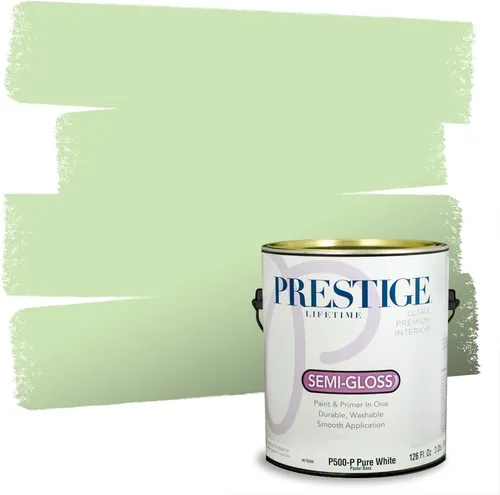 Vista 175 de PRESTIGE Pintura exterior e imprimación en uno, aloe, plano, 1 galón