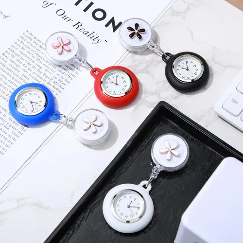 Vista 6 de Outus Reloj de enfermera de 4 piezas para enfermeras médicos, reloj de enfermera, broche de bolsillo, reloj digital