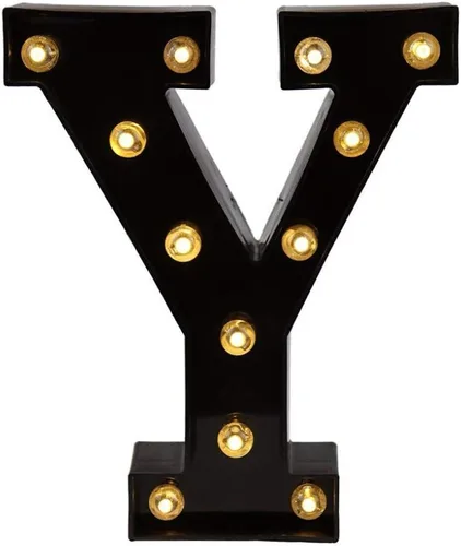 Vista 15 de Ulalaza Letrero de luz LED en blanco y negro, 2 letras AA alimentadas por batería para boda, fiesta de cumpleaños, lámpara de Navidad, luz nocturna