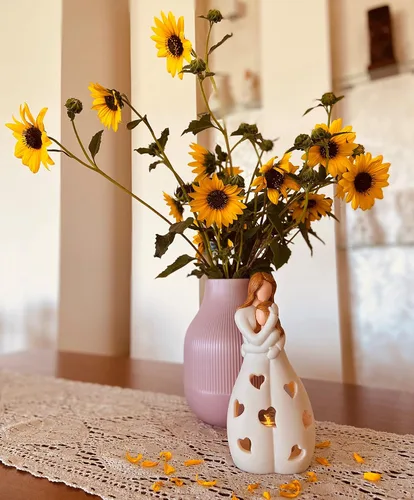 Vista 6 de OakiWay Regalos para mamá de hija, hermanas, para mujeres, portavelas con vela LED parpadeante, mamá e hija, regalos de amistad para mujeres