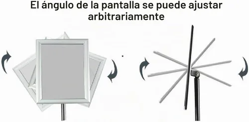 Vista 7 de 2 juegos de soporte de acero inoxidable resistente, altura ajustable de 8.5 x 11 pulgadas, vertical, horizontal, de aluminio, marco abierto, soporte