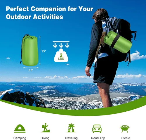 Vista 3 de Giantex Colchoneta de dormir para camping, alfombrilla autoinflable con esponja, colchón de aire impermeable para camping con bolsa de transporte