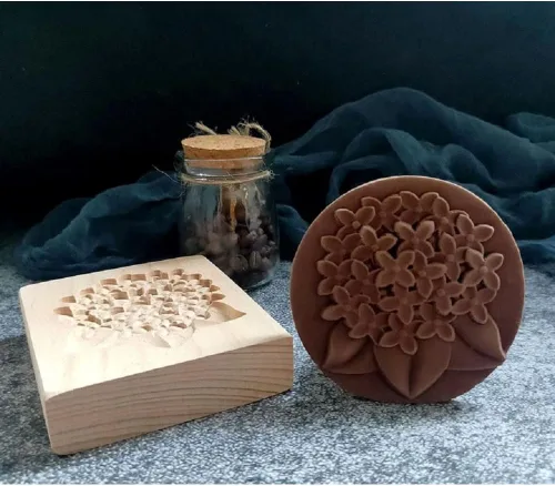 Vista 23 de Molde de Galletas de Madera Tallada con Pájaro - Cortador de Galletas de Jengibre DIY con Prensa de Relieve
