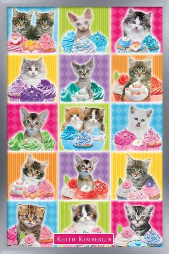 Vista 10 de Trends International Keith Kimberlin - Kitten - Cupcake Wall Poster, 14.725" x 22.375", Barnwood Framed Version