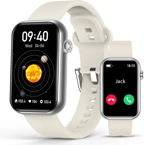 Vista 8 de Reloj Inteligente Rastreador de Fitness (Responder/Hacer Llamadas), Monitor de Frecuencia Cardíaca Spo2 Presión Arterial 24/7 Rastreador de Sueño