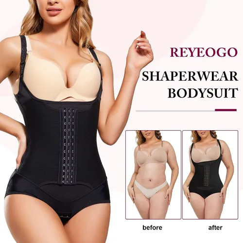 Vista 5 de REYEOGO Entrenador de cintura para mujer, moldeador de cuerpo firme, levantador de glúteos, control de abdomen, faja adelgazante