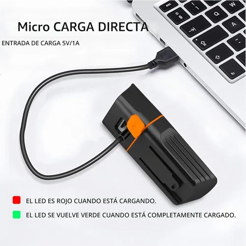 Vista 4 de Luces de bicicleta delanteras y traseras, luces de bicicleta recargables USB brillantes con función de banco de energía, fácil de instalar, batería