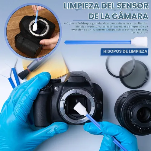 Vista 5 de Dunzy 300 piezas bastoncillos de limpieza de espuma con punta de esponja azul cuadrada rectangular de 5.12" para impresoras de inyección de tinta