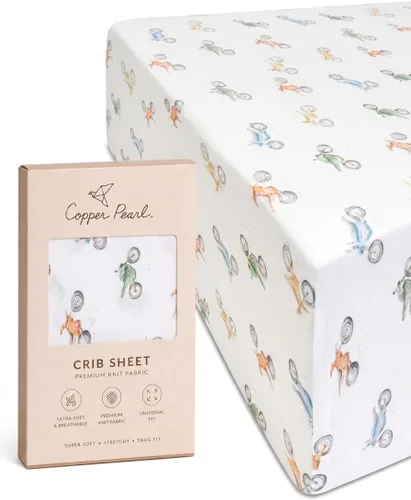 Vista 116 de Copper Pearl: Sábanas de punto prémium para cuna de bebé para niños y niñas, transpirables y suaves, sábanas ajustables para colchones estándar