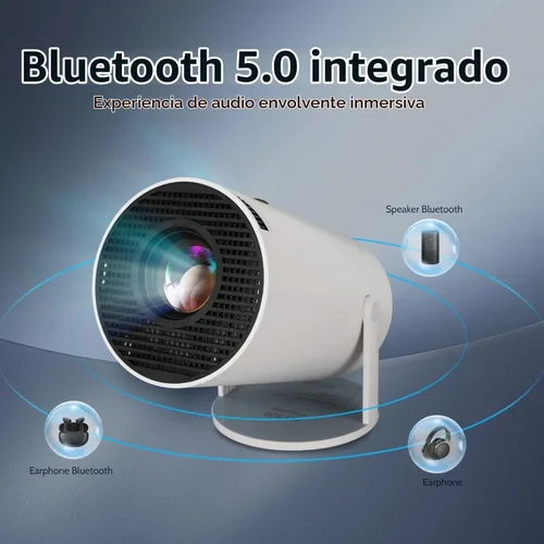 Vista 6 de Mini proyector con WIFI 6 y Bluetooth, soporte 4K 1080P Proyector portátil giratorio de 180° Proyector de película de pantalla de 130 pulgadas