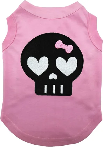 Vista 5 de Petitebella Camisa negra para perro con cara de calavera (huesos, XS)