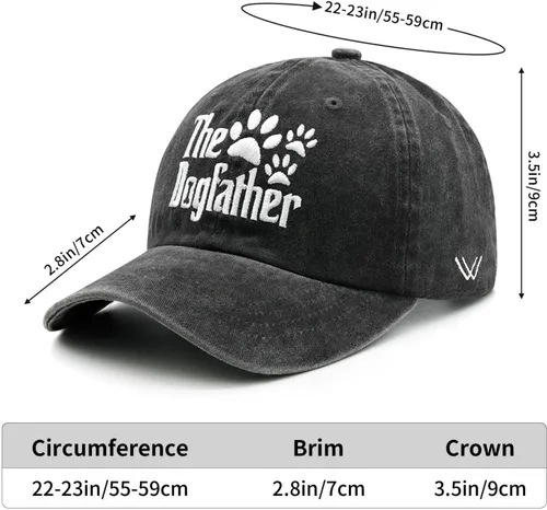 Vista 8 de Waldeal Sombrero de padre para perro, regalos para papá de perro, amante de las mascotas, gorra de béisbol ajustable de algodón desgastado