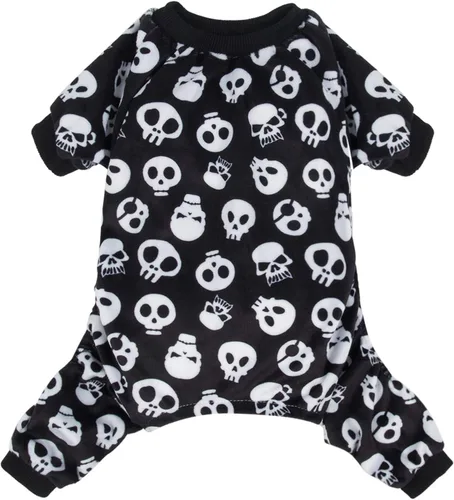 Vista 18 de CuteBone - Pijama de Halloween para perro, enterizos para cachorros, ropa suave para gatos, abrigo de Navidad para mascotas, cómodo traje de cuerpo