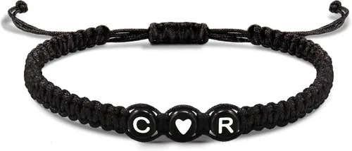 Vista 134 de Pulseras con iniciales para mujeres y hombres, regalos para novia, novio, pulseras de letras "I Love You", regalos para ella, él, mejor amigo
