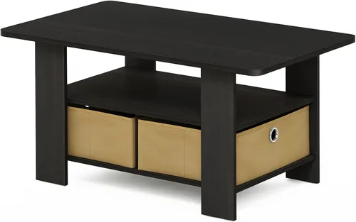 Vista 7 de Furinno 11158DBR/BK - Mesa de centro con almacenaje Espresso/Marrón