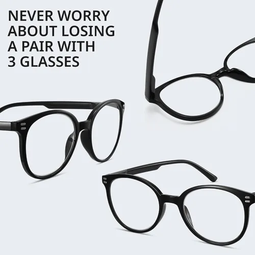 Vista 7 de GIBLOGO Reading Glasses for Women/Men Eye Glasses Blue Light Reading Glasses Cheaters Eyeglasses