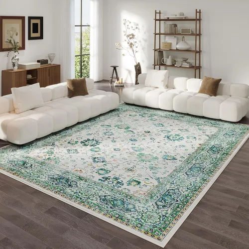 Vista 140 de Rugcomf Alfombra de Entrada de 2'x3' - Patrón Paisley, Tapete para Puerta de Entrada Interior, Floral Vintage, Lavable a Máquina, Alfombra