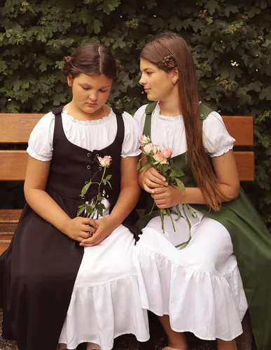 Vista 18 de Scarlet Darkness Vestido renacentista para niñas, disfraz de princesa medieval de dos piezas, 7-14 años