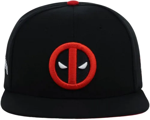 Vista 2 de Marvel Deadpool - Gorra plana ajustable para adultos, color negrorojo, NegroRojo Underbill