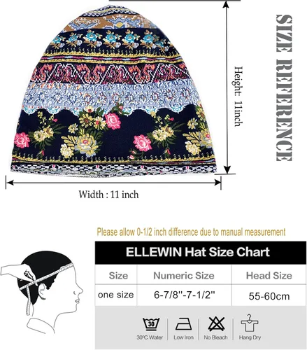 Vista 5 de ELLEWIN Gorro de algodón holgado hip-hop, suave, ligero, para correr, para adultos, para hombres y mujeres