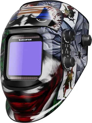 Vista 20 de ARCCAPTAIN - Casco de soldadura, pantalla grande de 3.94 x 3.66 pulgadas a color real, oscurecimiento automático, solar, 4 sensores de arco, rango