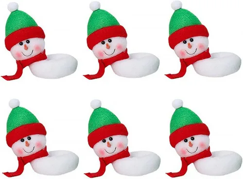 Vista 5 de Juego de 6 piezas de copas de vino de Navidad, champán, manga de reno, lindo para Navidad, decoración de mesa para el hogar Deer 6 piezas