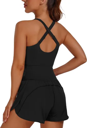 Vista 2 de Raxnode Athletic Rompers Jumpsuits for Women - One Piece Fitted Onesie Overalls for Workout Yoga Sports