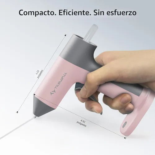Vista 2 de Tilswall Pistola de pegamento caliente inalámbrica, precalentamiento rápido de 30 segundos con batería incorporada de 2 Ah, pistola de pegamento