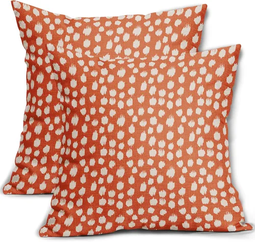 Vista 24 de Sweetshow Juego de 2 fundas de almohada de 16 x 16 pulgadas, diseño bohemio, con diseño de lunares, moderno y moderno, para exteriores, decorativas