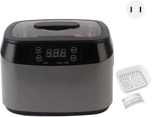 Vista 5 de TOPINCN Limpiador de joyas de 70 W, tecnología potente, pantalla de temporizador digital, diseño portátil, acero inoxidable, capacidad de 40.6 fl oz
