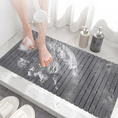 Vista 11 de MBOSS Tapete de ducha antideslizante para bañera, tapete de baño para ducha, tapete de baño para ducha, tapete de ducha antideslizante con orificio