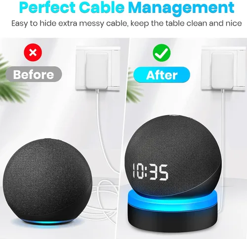 Vista 4 de ZUOLACO - Soporte de mesa para Echo Dot 5ª generación y modelo 2026, paquete de 2, color negro