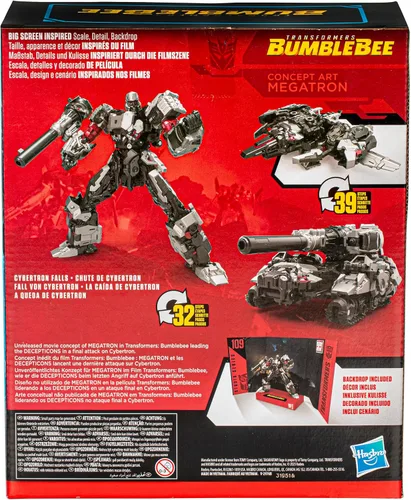Vista 5 de Transformers Toys Studio Series Leader Bumblebee 109 Concept Art Megatron, figura de acción de conversión de 8.5 pulgadas, 8+
