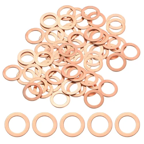 Vista 32 de M METERXITY Paquete de 30 arandelas de cobre, arandelas métricas de sellado de cobre M6x12x1mm para pernos, tornillos, tuercas