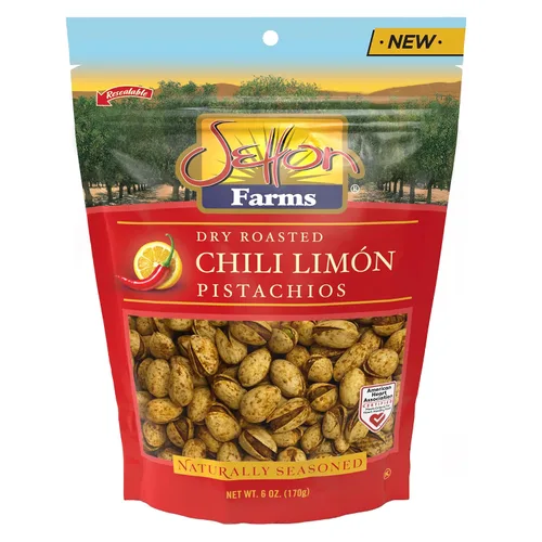 Vista 6 de Cebolla con ajo y pistachos, en la cáscara, 6 onzas, bolsa Kosher