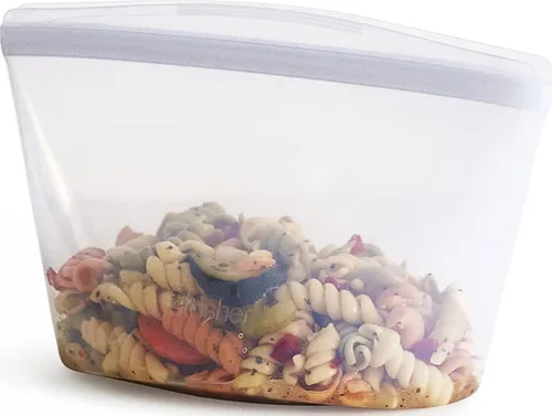 Vista 15 de Stasher Cuenco reutilizable de silicona prémium para almacenamiento de alimentos, azul, microondas, al vacío, apto para lavavajillas, horno